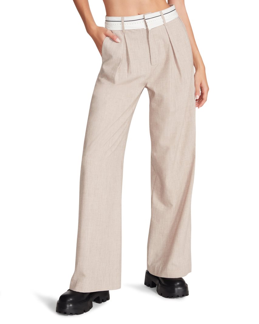 Pantalones Steve Madden Izzie Mujer Beige | ES MR819S